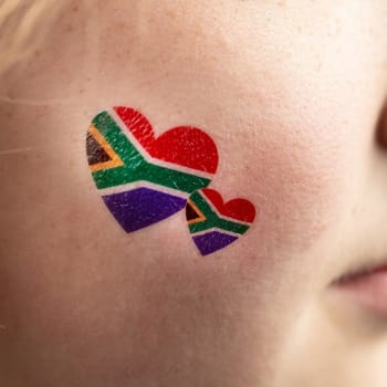 SA Flag Temporary Heart Tattoo (8 Pack)