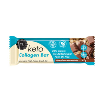 Youthful Living Chocolate Macadamia Keto Collagen Bar 52g