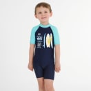 Secon Skins Boys Waves for The Little Dude Short Sleeve Sunsuit, product, thumbnail for image variation 1