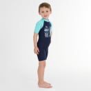 Secon Skins Boys Waves for The Little Dude Short Sleeve Sunsuit, product, thumbnail for image variation 3