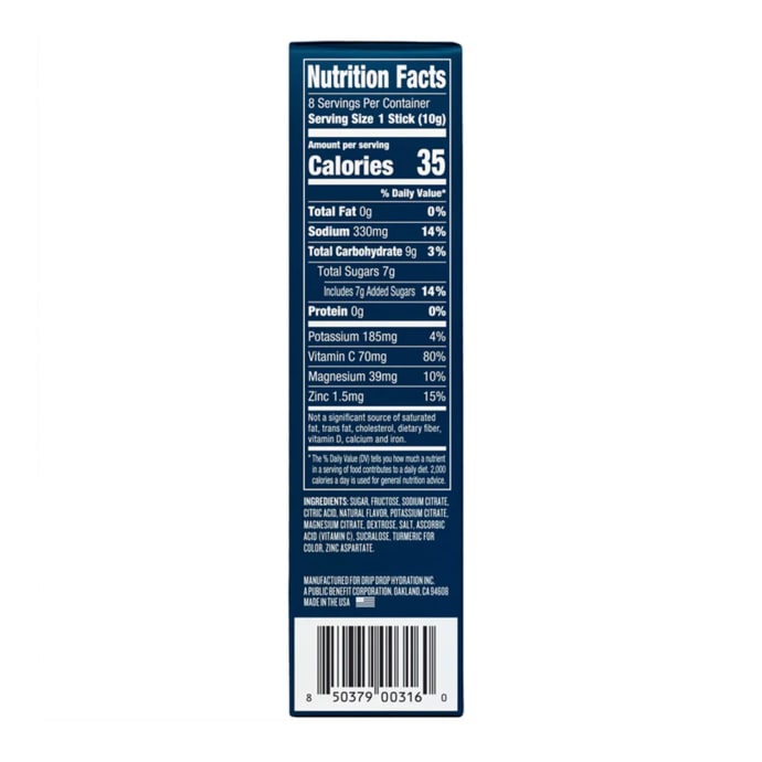 DripDrop ORS Dehydration Relief (8 Sticks)- Lemon, product, variation 4