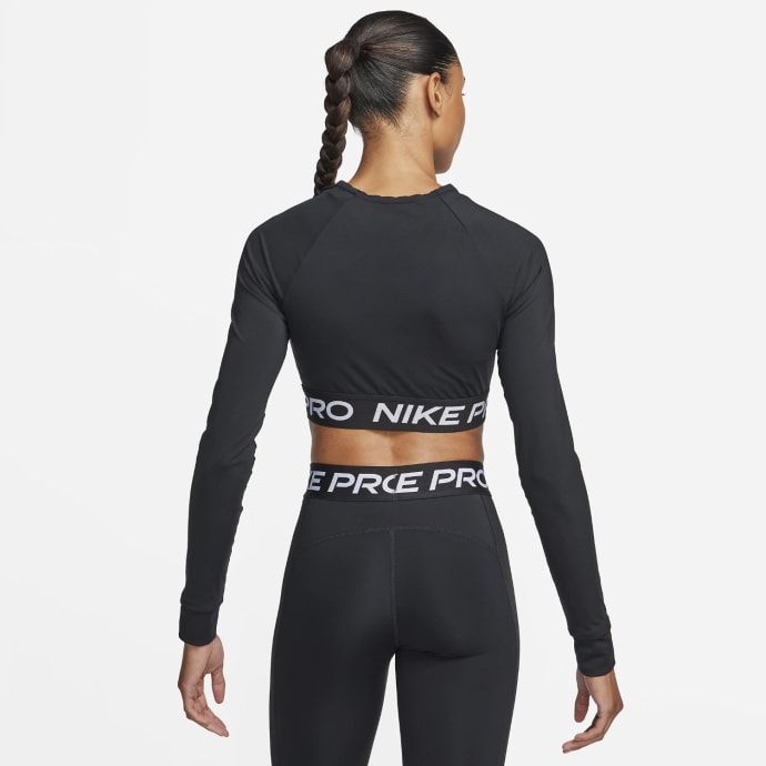 Nike Womens Pro Dri-Fit Crop Long Sleeve Top, product, variation 2