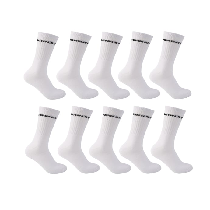Donnay Mens 10 Pack Crew Socks (White) S25, product, variation 1