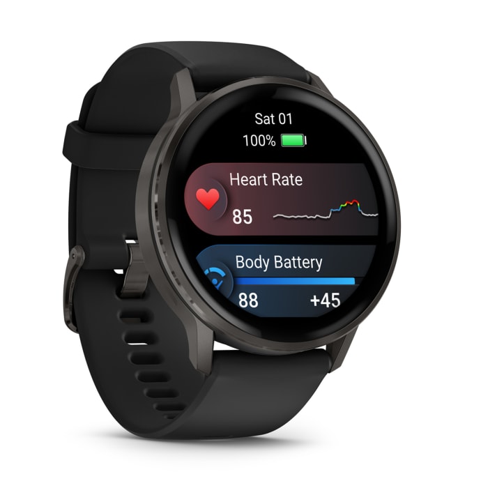 Garmin Venu 4 45mm Premium GPS Smartwatch - Black, product, variation 3