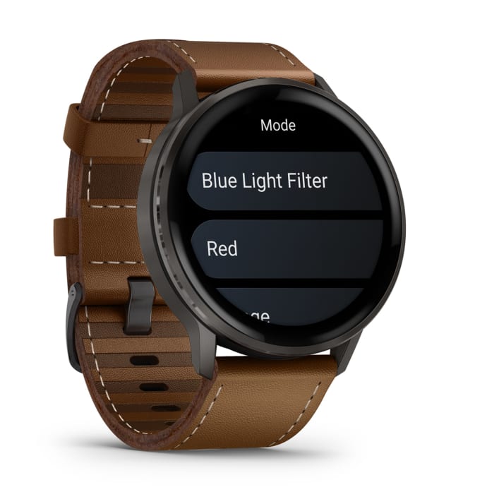 Garmin Venu 4 45mm Premium GPS Smartwatch + Leather Strap - Black, product, variation 11