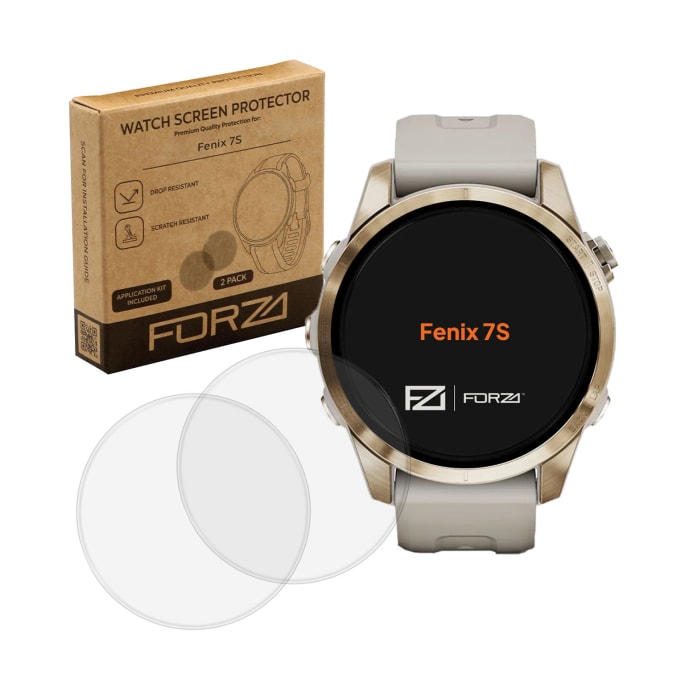 FORZA Tempered Glass Screen Protector for Garmin Fenix 7S (2 Pack), product, variation 1