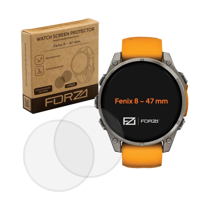FORZA Tempered Glass Screen Protector for Garmin Fenix 8 47 mm (2 Pack), product, variation 1