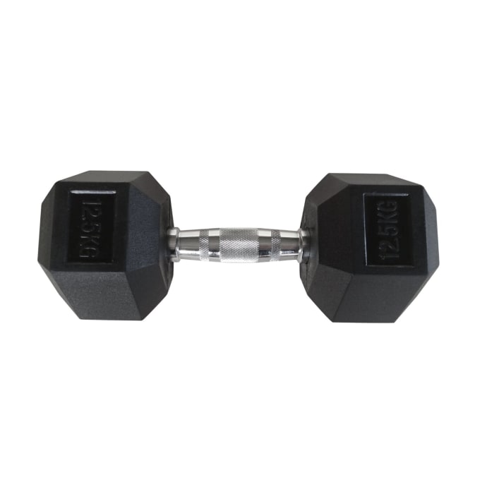 HS Fitness 12.5kg Rubber Hex Dumbbell, product, variation 1