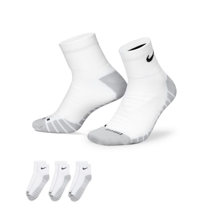 Nike 3-Pack Training Ankle White Socks, product, variation 1