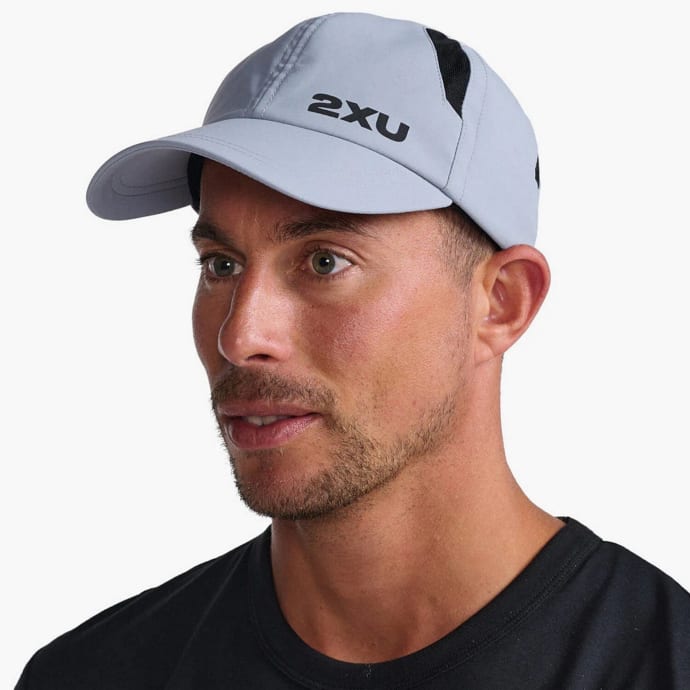 2XU Run Cap (Weathervane/Black), product, variation 1