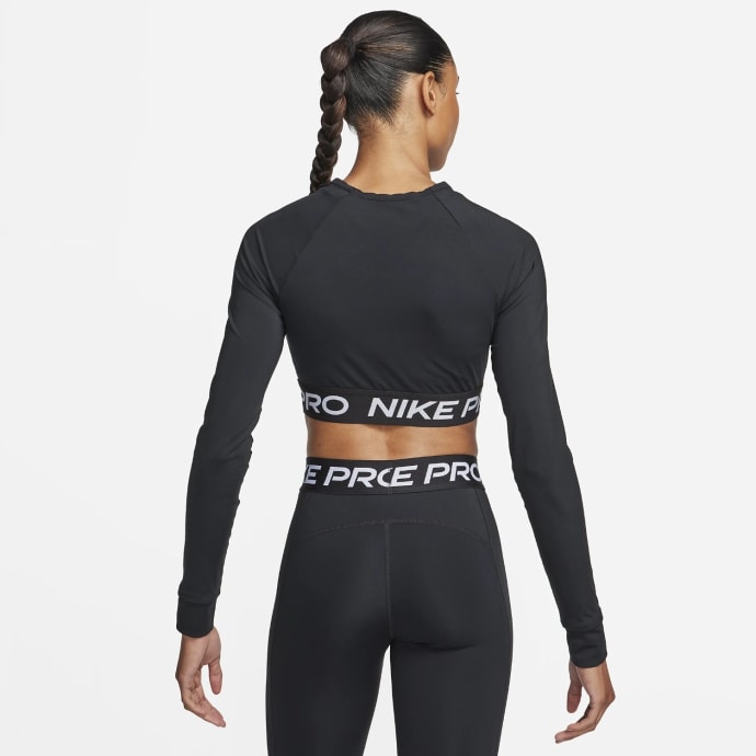 Nike Womens Pro Dri-Fit Crop Long Sleeve Top, product, variation 2