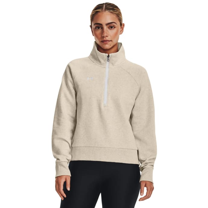 Under Armour Womens Rival Fleece 1/4 Zip Sweat Top, product, variation 1