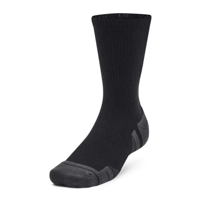 Under Armour 3-Pack Performance Crew Black Socks, product, variation 2