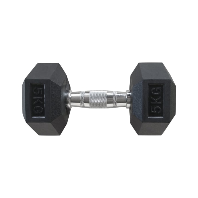 HS Fitness 5Kg Rubber Hex Dumbell, product, variation 2