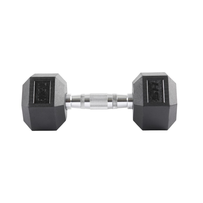 HS Fitness 7.5Kg Rubber Hex Dumbbell, product, variation 2