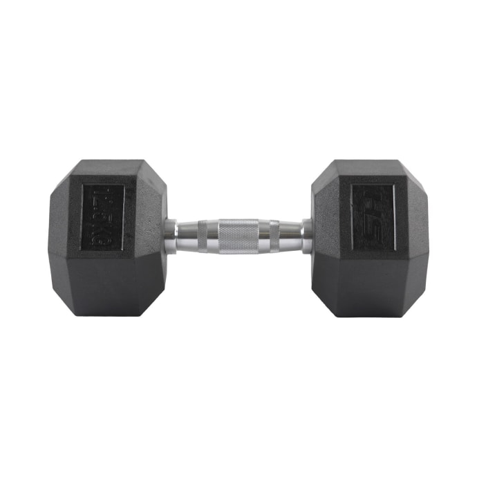 HS Fitness 12.5Kg Rubber Hex Dumbbell, product, variation 2