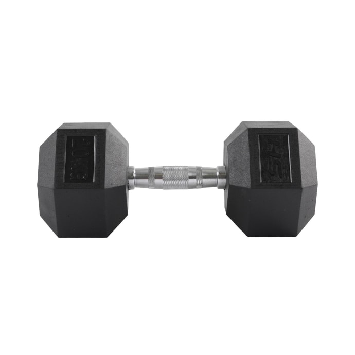 HS Fitness 20Kg Rubber Hex Dumbbell, product, variation 2