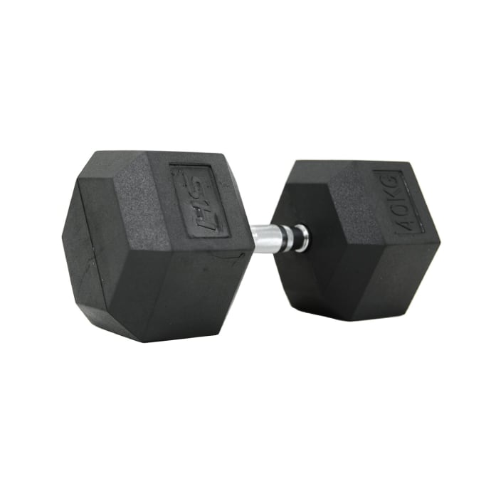 HS Fitness 40Kg Rubber Hex Dumbbell, product, variation 2