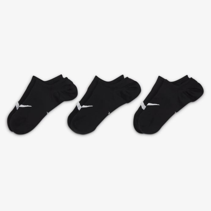 Nike Everyday No-Show 3-Pack Black Socks, product, variation 2