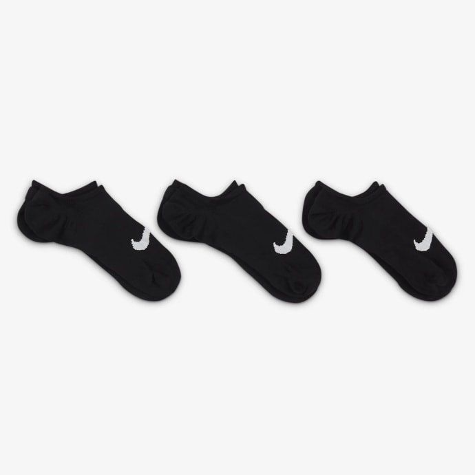 Nike Everyday No-Show 3-Pack Black Socks, product, variation 3