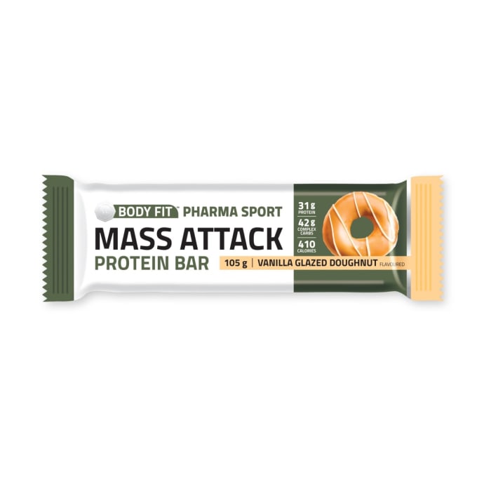 Body Fit Vanilla Glazed Donut Pharma Sport Mass Attack Bar 105g, product, variation 1