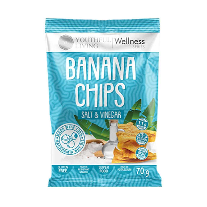 Youthful Living Salt &amp; Vinegar Banana Chips 70g, product, variation 1