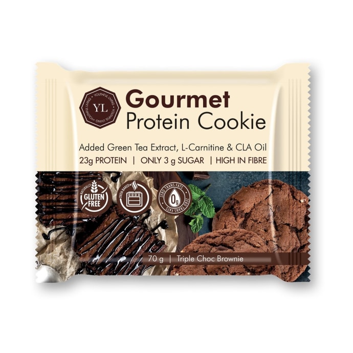 Youthful Living Triple Chocolate Brownie Gourmet Protein Cookie 70g, product, variation 1