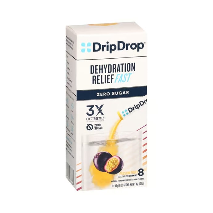 DripDrop ORS Zero Sugar Dehydration Relief (8 Sticks) - Passion Fruit, product, variation 2
