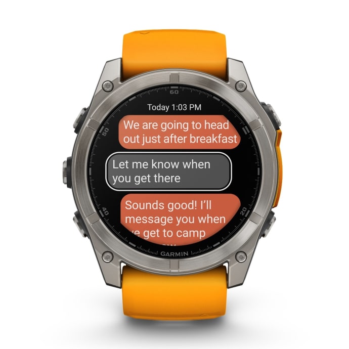 Garmin Fenix 8 51mm AMOLED Sapphire Multisport Smartwatch - Titanium/orange, product, variation 5