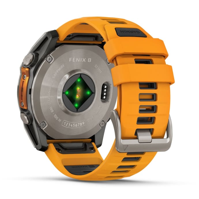 Garmin Fenix 8 51mm AMOLED Sapphire Multisport Smartwatch - Titanium/orange, product, variation 9