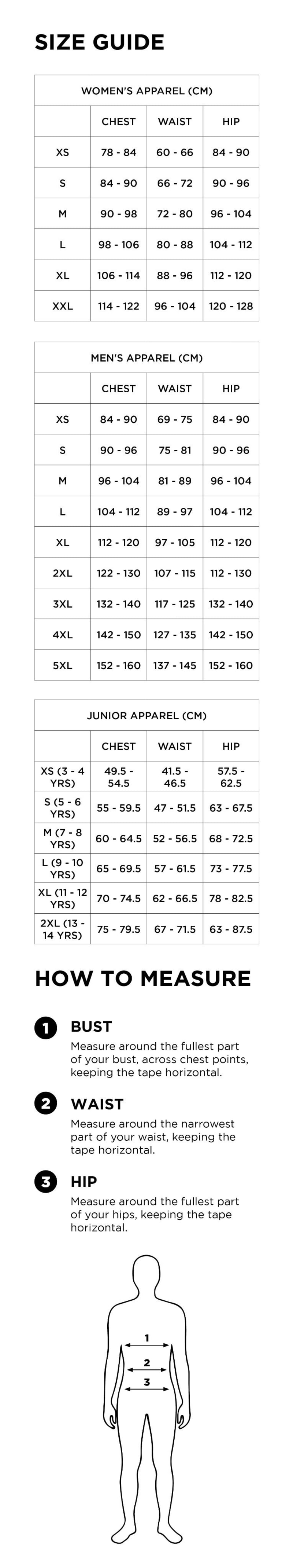 Columbia Apparel Size Guide | Sportsmans Warehouse