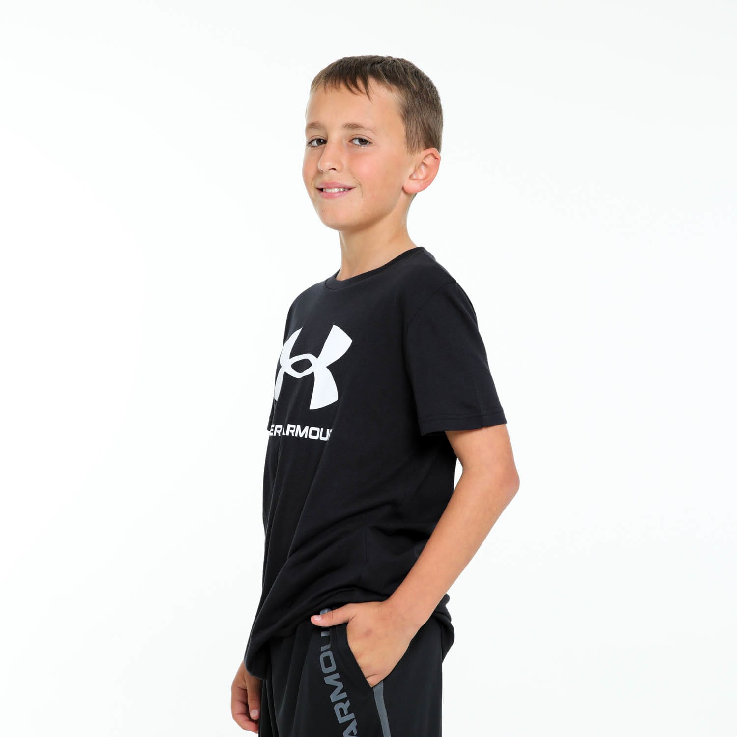 Under Armour Boys Sportstyle Logo Short Sleeve Tee, product, variation 2