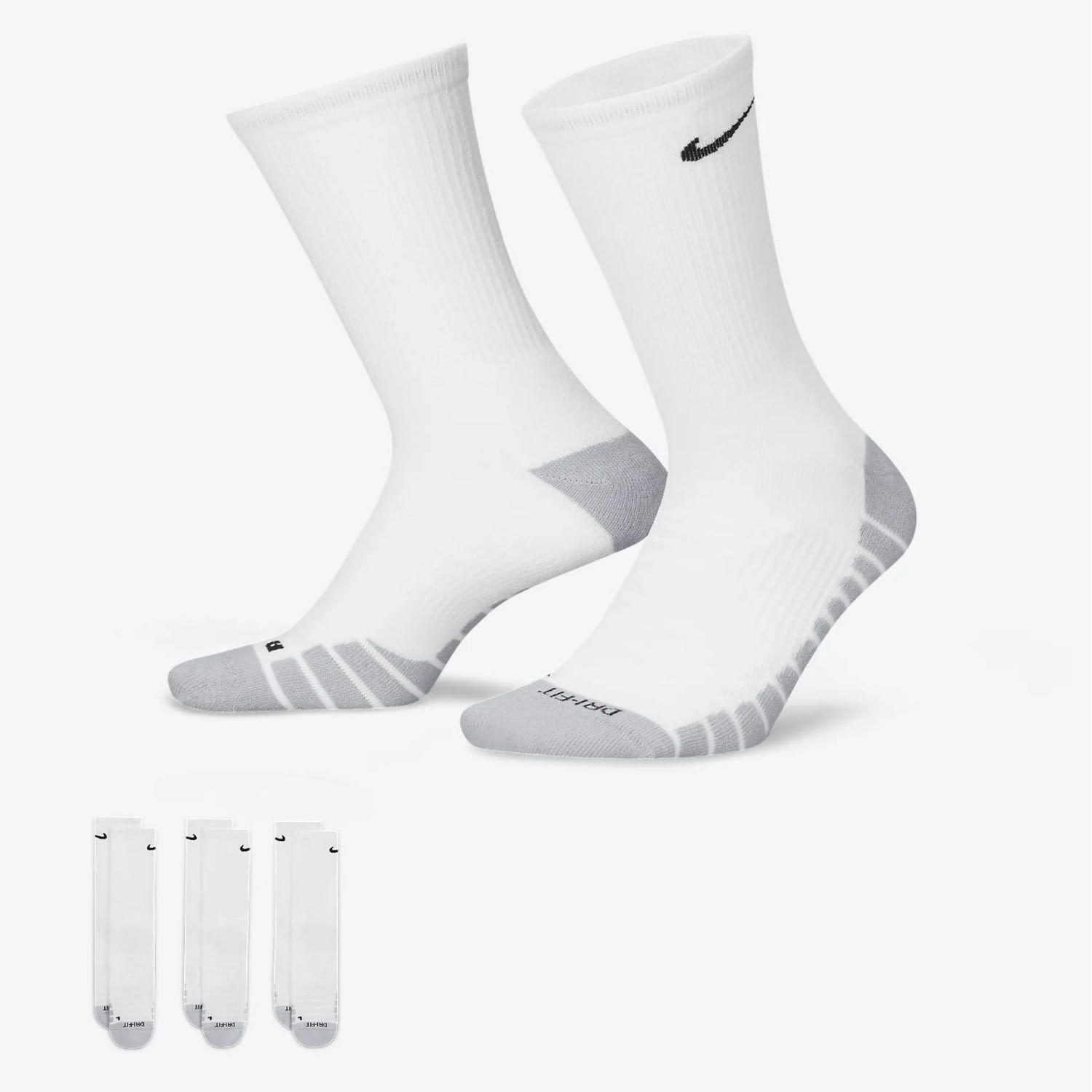 Nike Everyday Max Cushioned Crew 3-Pack White Socks