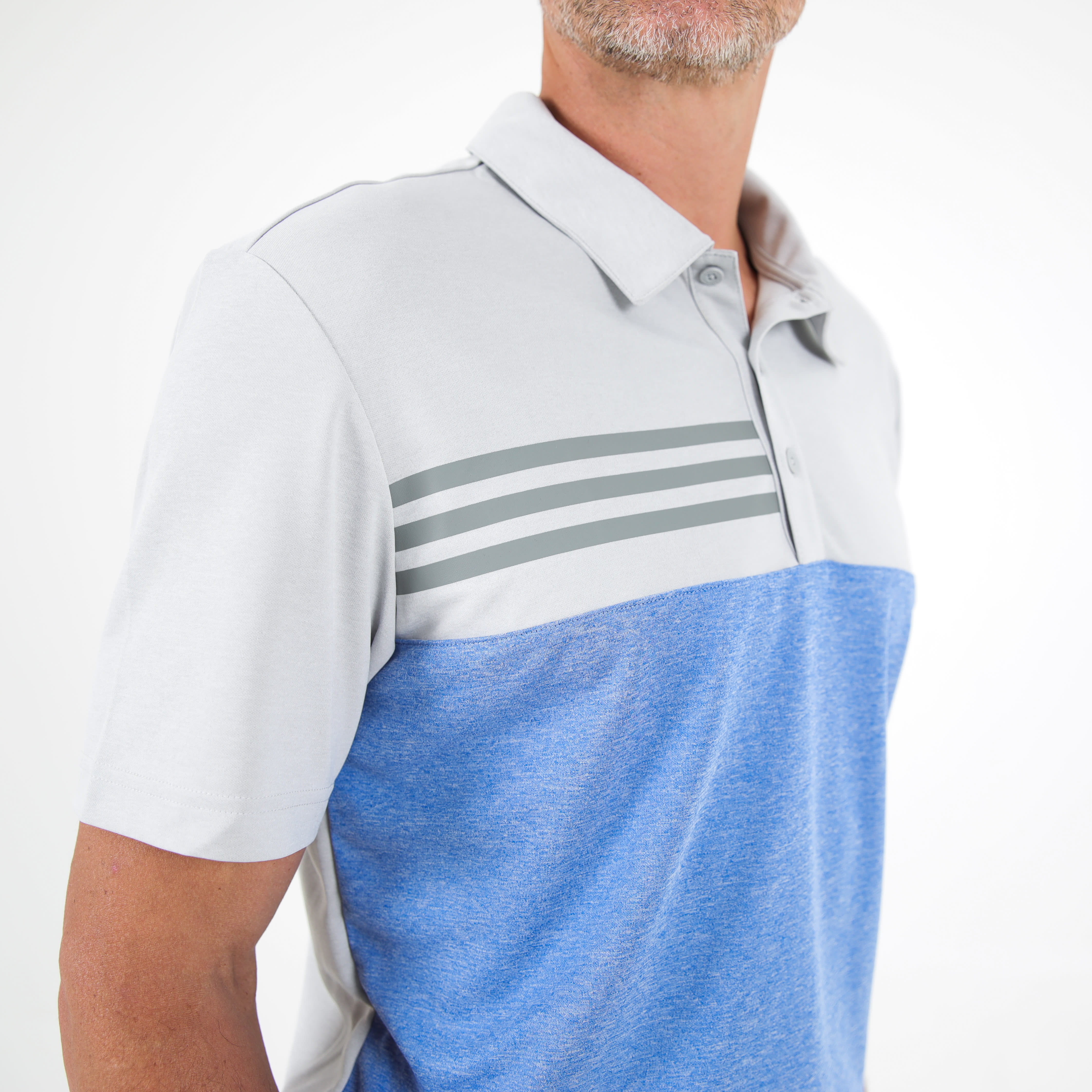 adidas Men&#039;s Golf 3Stripe Heather Polo Shirt, product, variation 6