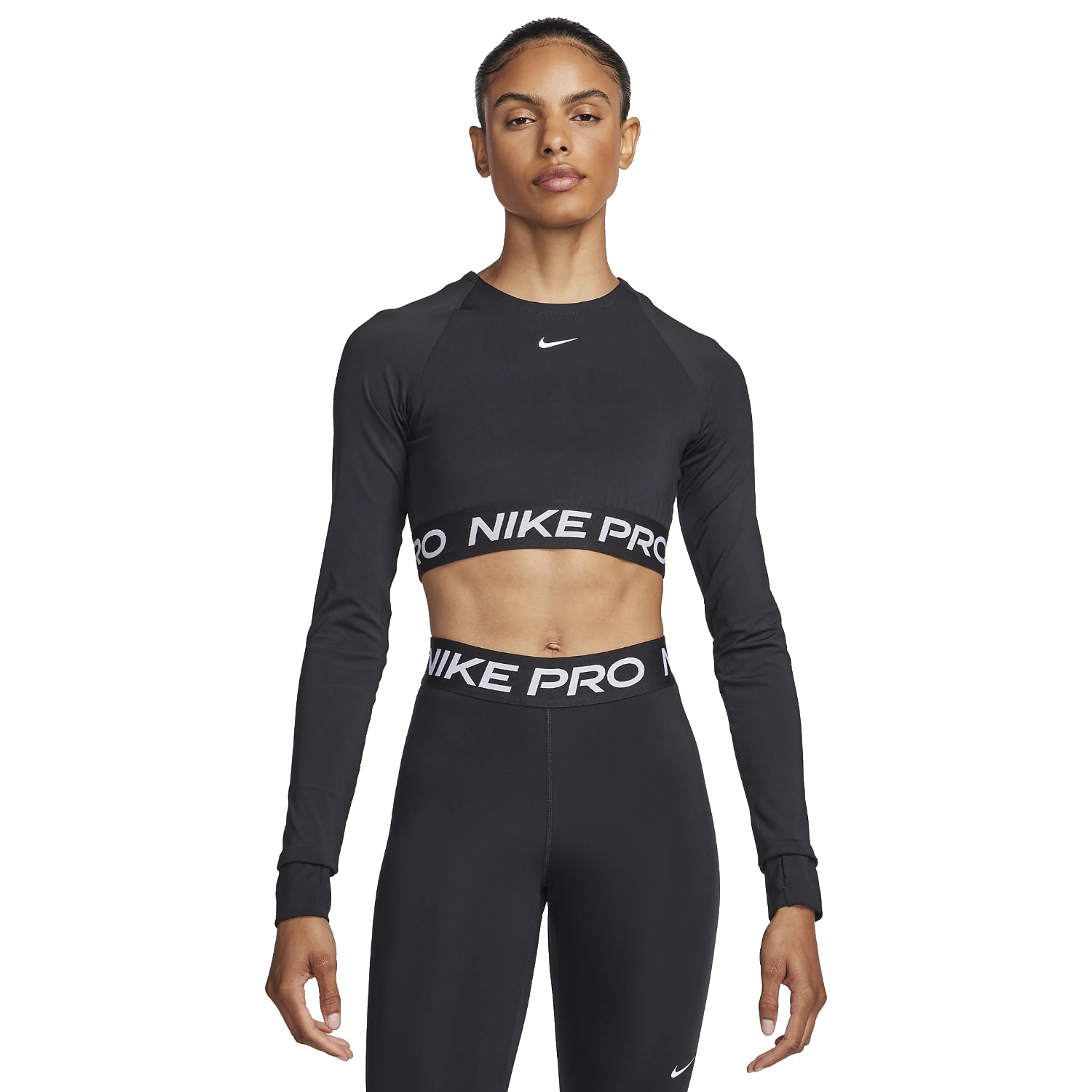 Nike Womens Pro Dri-Fit Crop Long Sleeve Top
