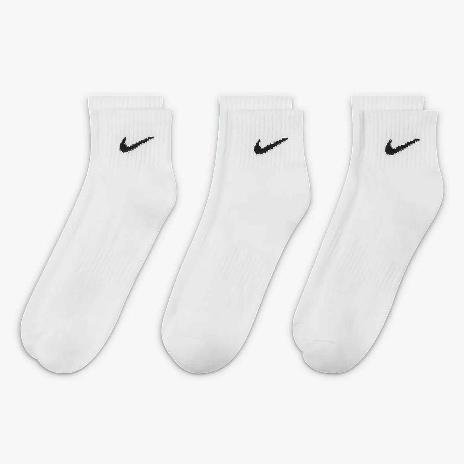 Nike Everyday Cushioned Ankle 3-Pack White/Black Socks, product, variation 2