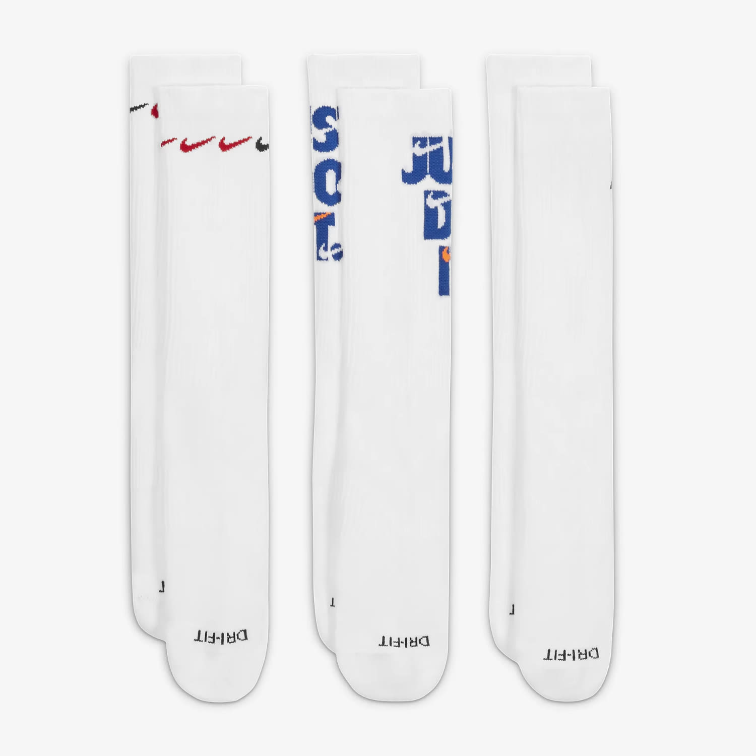 Nike Everyday Cushioned Printed Crew 3-Pack White Socks, product, variation 2