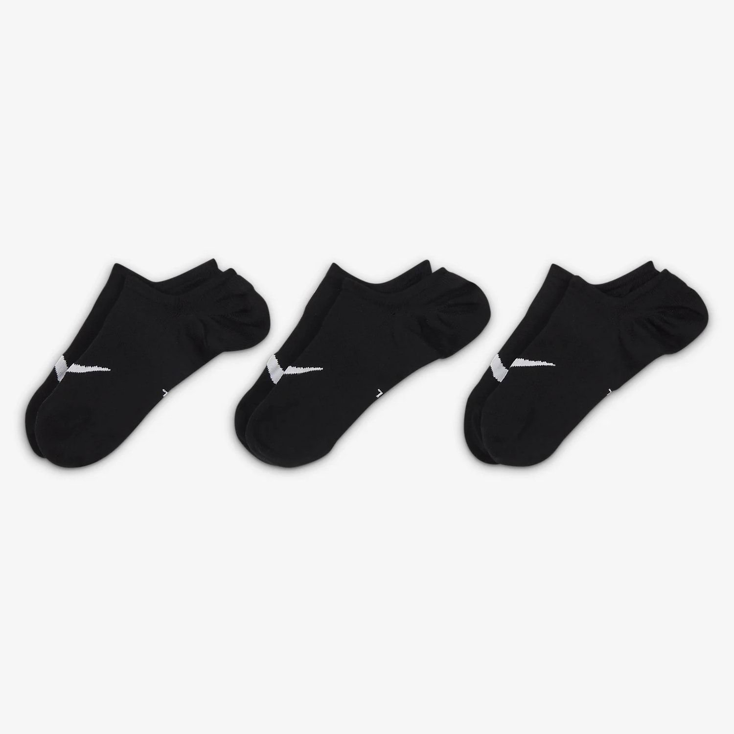 Nike Everyday No-Show 3-Pack Black Socks, product, variation 2