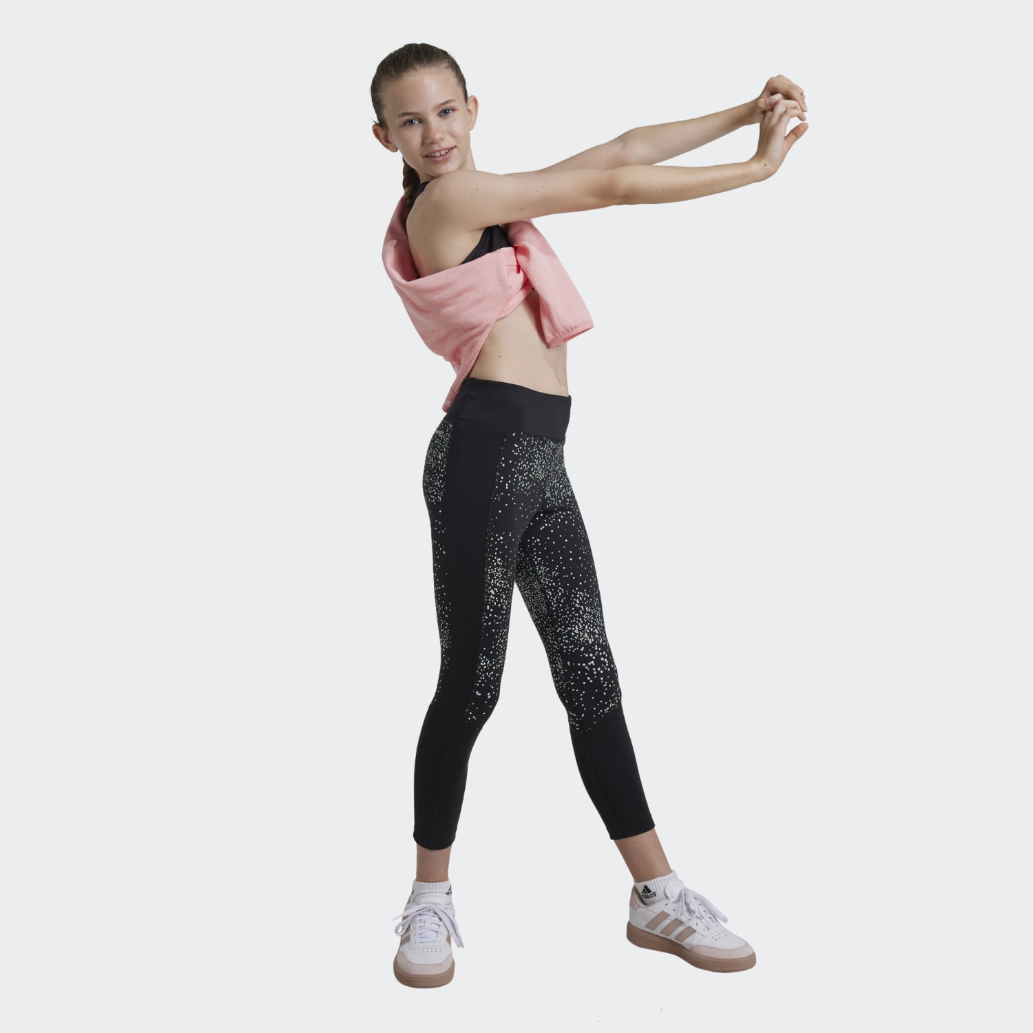 adidas Girls Glitter Legging, product, variation 2