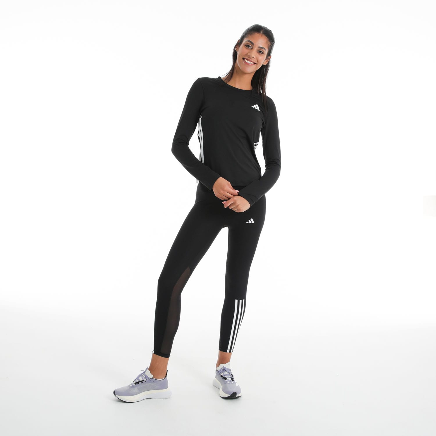 adidas Women&#039;s Training Essential 3 Stripe Long Sleeve Top, product, variation 5