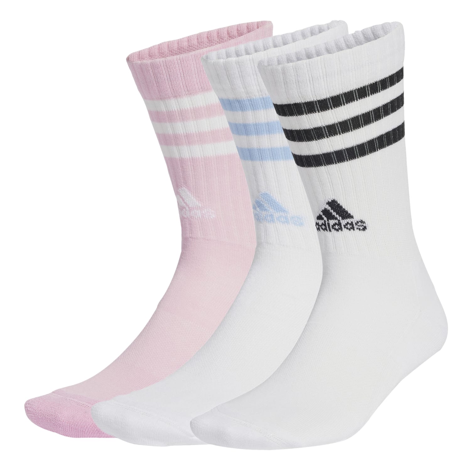 adidas 3 Stripe Cushioned 3-Pack Ankle Socks