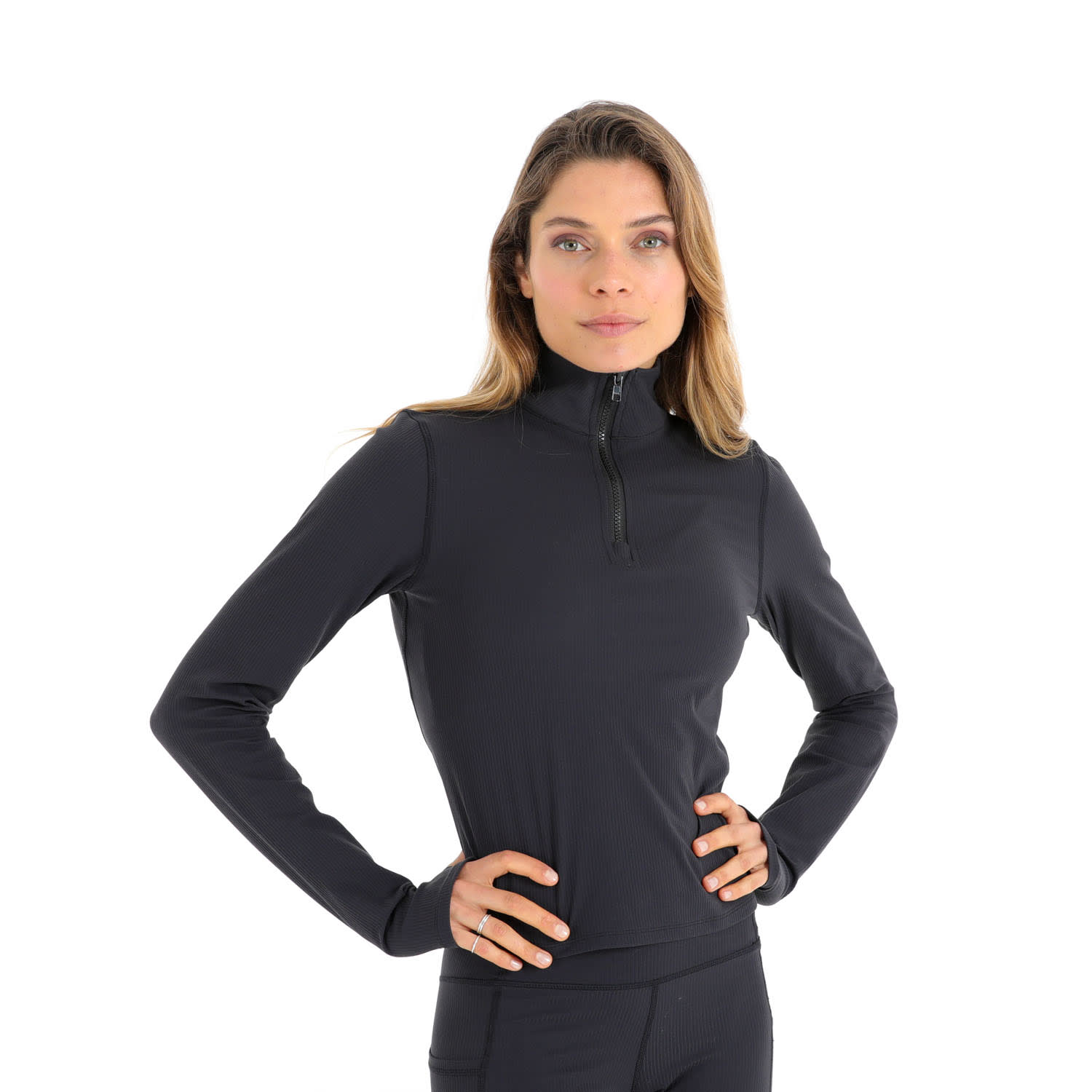 OTG Women&#039;s  Zeal Rib 1/4 Zip Long Sleeve Top, product, variation 2