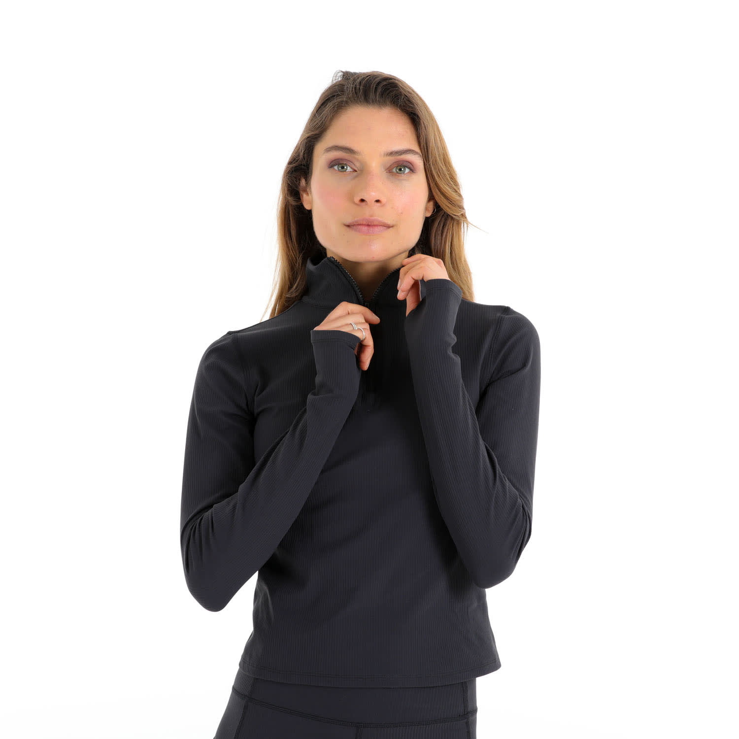 OTG Women&#039;s  Zeal Rib 1/4 Zip Long Sleeve Top, product, variation 3