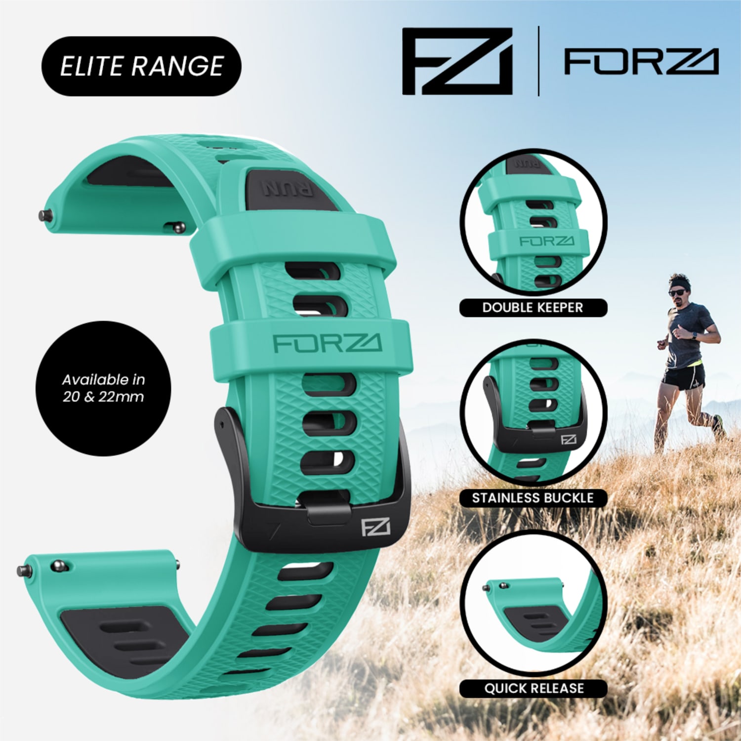 FORZA Elite 22mm Quick Release Two-Tone Watch Strap, product, variation 19