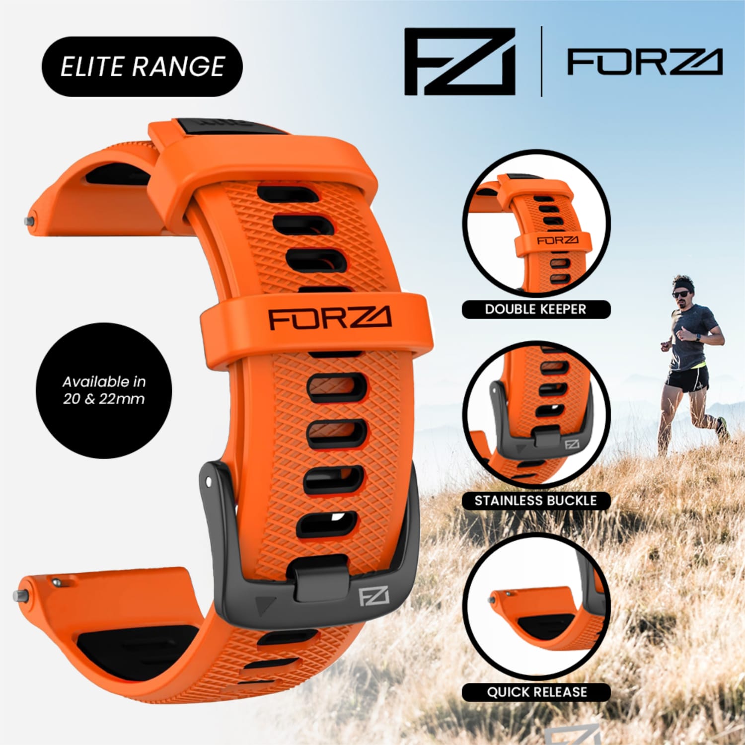 FORZA Elite 22mm Quick Release Two-Tone Watch Strap, product, variation 11