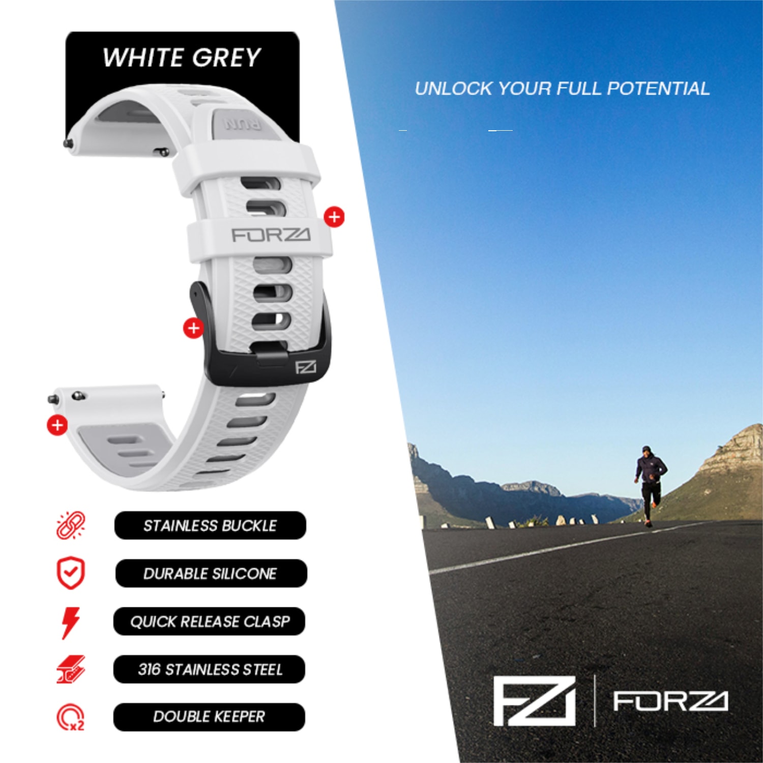 FORZA Elite 20mm Quick Release Two-Tone Watch Strap, product, variation 10