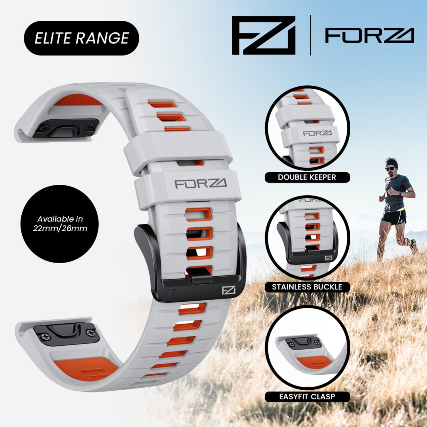 FORZA Elite 26mm EasyFit Two-Tone Watch Strap, product, variation 10