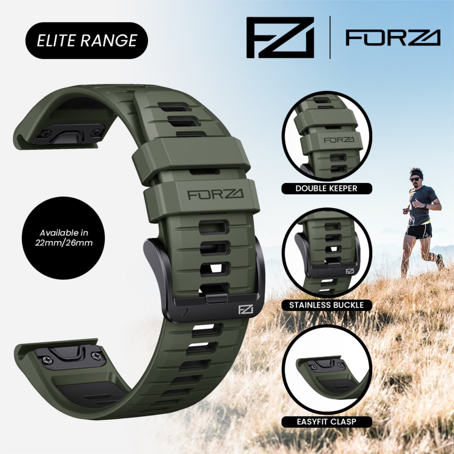 FORZA Elite 26mm EasyFit Two-Tone Watch Strap, product, variation 14