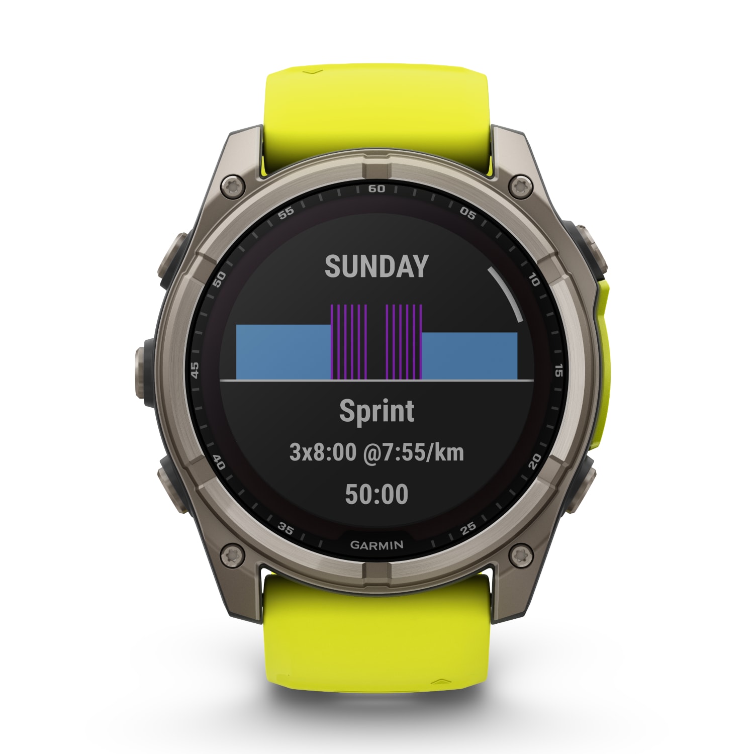 Garmin Fenix 8 51mm Sapphire Solar Multisport Smartwatch - Titanium/Amp Yellow, product, variation 4