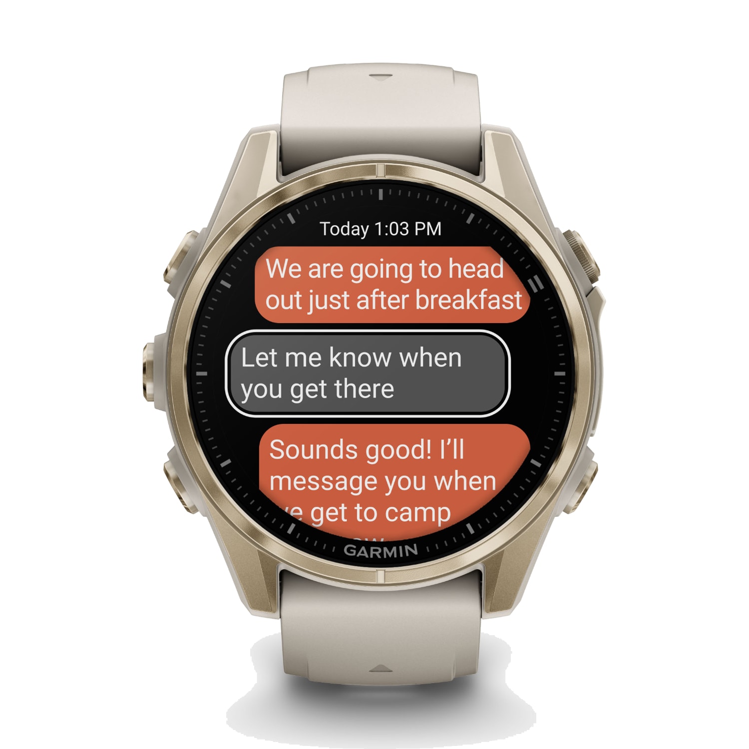 Garmin Fenix 8 43mm AMOLED Sapphire Multisport Smartwatch - Soft Gold, product, variation 4